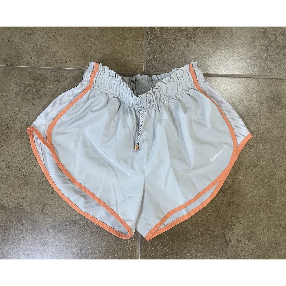 Nike Dri-FIT Shorts Womens Sz S Gray Orange 3" Running Lined Athletic DJ0919-072